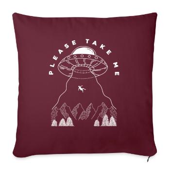 Drôle de cadeau extraterrestre extraterrestre - Housse de coussin décorative 45 x 45 cm - bordeaux - Devant