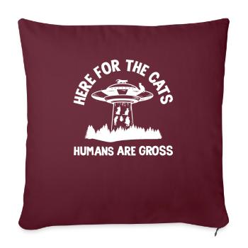Drôle de cadeau extraterrestre extraterrestre - Housse de coussin décorative 45 x 45 cm - bordeaux - Devant