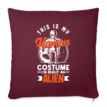 Drôle de cadeau extraterrestre extraterrestre - Housse de coussin décorative 45 x 45 cm - bordeaux - Devant
