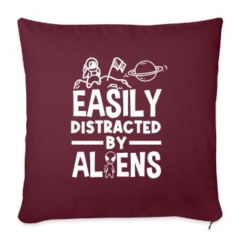 Drôle de cadeau extraterrestre extraterrestre - Housse de coussin décorative 45 x 45 cm - bordeaux - Devant