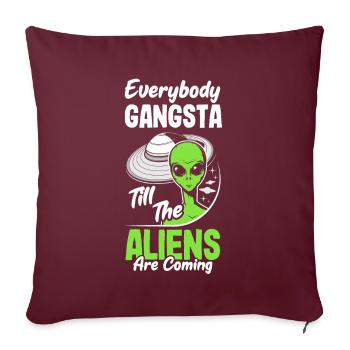 Drôle de cadeau extraterrestre extraterrestre - Housse de coussin décorative 45 x 45 cm - bordeaux - Devant