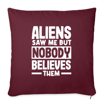Drôle de cadeau extraterrestre extraterrestre - Housse de coussin décorative 45 x 45 cm - bordeaux - Devant