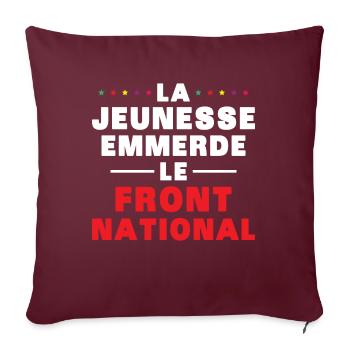 la jeunesse emmerde front national - Housse de coussin décorative 45 x 45 cm - bordeaux - Devant