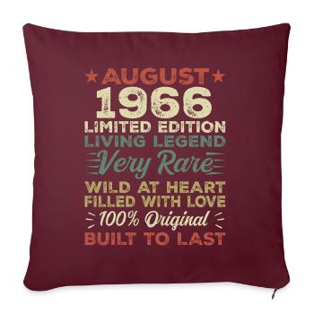 August 1966 - Geschenkidee Für August 1966 - 1966 - Sofakissenbezug 45 x 45 cm - Burgunderrot - Vorne