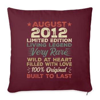 Août 2012 - Idée cadeau pour Août 2012 - 2012 - Housse de coussin décorative 45 x 45 cm - bordeaux - Devant