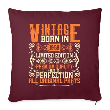 1959 Né en 1959 - Construit en 1959 Anniversaire en 1959 - Housse de coussin décorative 45 x 45 cm - bordeaux - Devant