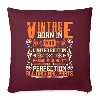 2010 Année 2010 - Année de construction 2010 Anniversaire 2010 - Housse de coussin décorative 45 x 45 cm - bordeaux - Devant