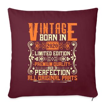2020 Année 2020 - Année de construction 2020 Anniversaire 2020 - Housse de coussin décorative 45 x 45 cm - bordeaux - Devant