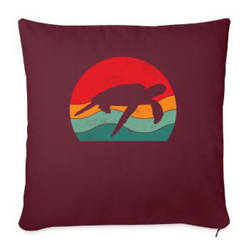 Tortue Tortue Mer Cadeau - Housse de coussin décorative 45 x 45 cm - bordeaux - Devant