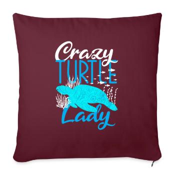 Tortue Tortue Mer Cadeau - Housse de coussin décorative 45 x 45 cm - bordeaux - Devant