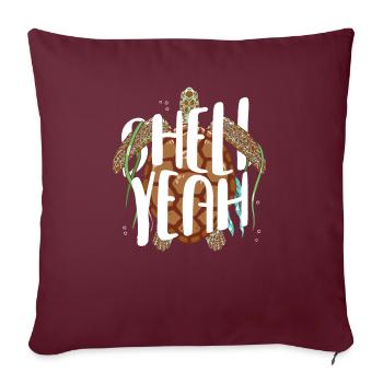 Tortue Tortue Mer Cadeau - Housse de coussin décorative 45 x 45 cm - bordeaux - Devant