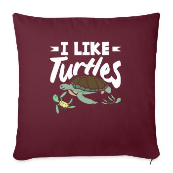 Tortue Tortue Mer Cadeau - Housse de coussin décorative 45 x 45 cm - bordeaux - Devant