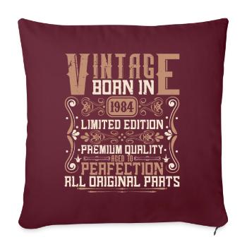 1984 Anniversaire Millésime 1984 Né Millésime 1984 - Housse de coussin décorative 45 x 45 cm - bordeaux - Devant