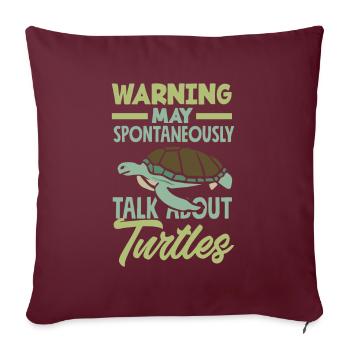 Tortue Tortue Mer Cadeau - Housse de coussin décorative 45 x 45 cm - bordeaux - Devant
