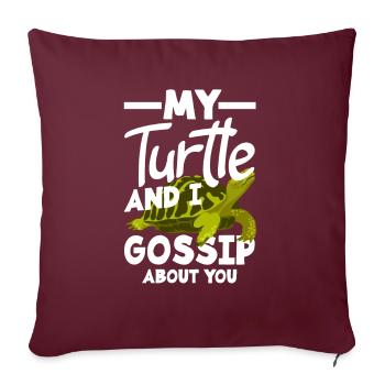 Tortue Tortue Mer Cadeau - Housse de coussin décorative 45 x 45 cm - bordeaux - Devant