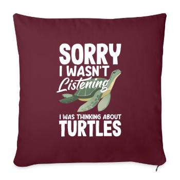 Tortue Tortue Mer Cadeau - Housse de coussin décorative 45 x 45 cm - bordeaux - Devant