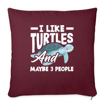 Tortue Tortue Mer Cadeau - Housse de coussin décorative 45 x 45 cm - bordeaux - Devant