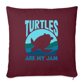 Tortue Tortue Mer Cadeau - Housse de coussin décorative 45 x 45 cm - bordeaux - Devant