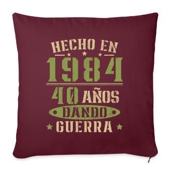 Fabriqué en 1984 40 ans d’existence Cadeau d’anniversaire - Housse de coussin décorative 45 x 45 cm - bordeaux - Devant