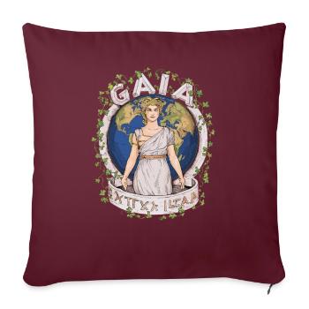 Mythologie grecque Gaïa Déesse de la Terre mère - Housse de coussin décorative 45 x 45 cm - bordeaux - Devant