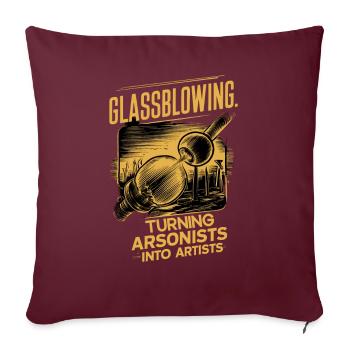 Le soufflage de verre : les pyromanes en artistes - Housse de coussin décorative 45 x 45 cm - bordeaux - Devant