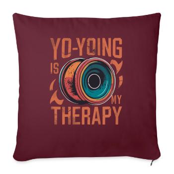 Le yo-yoing est ma thérapie rétro - Housse de coussin décorative 45 x 45 cm - bordeaux - Devant