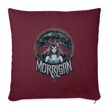 Morrigan Mythologie irlandaise Déesse de la guerre Tuatha De - Housse de coussin décorative 45 x 45 cm - bordeaux - Devant