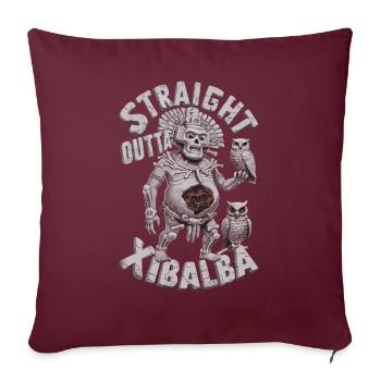 Tout droit sorti de Xibalba Ancienne mythologie maya - Housse de coussin décorative 45 x 45 cm - bordeaux - Devant