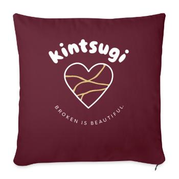 Embrassez l’imperfection avec Heart Kintsugi - Housse de coussin décorative 45 x 45 cm - bordeaux - Devant