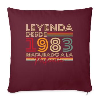 Légende depuis 1983 Cadeau d’anniversaire - Housse de coussin décorative 45 x 45 cm - bordeaux - Devant