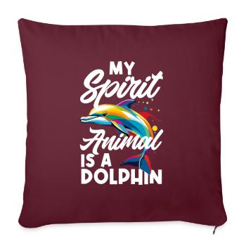 Mein Geisttier Ist Ein Delfin Buntes Design - Sofakissenbezug 45 x 45 cm - Burgunderrot - Vorne