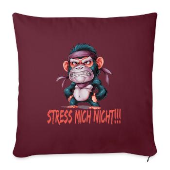 Stress Mich Nicht Gorilla - Sofakissenbezug 45 x 45 cm - Burgunderrot - Vorne