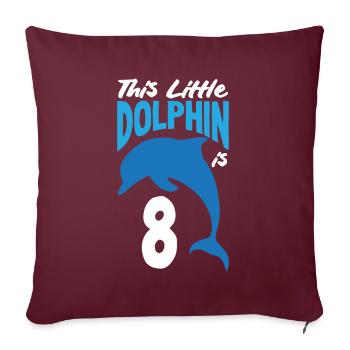Dieser Kleine Delphin Ist 8 8. Geburtstag - Sofakissenbezug 45 x 45 cm - Burgunderrot - Vorne