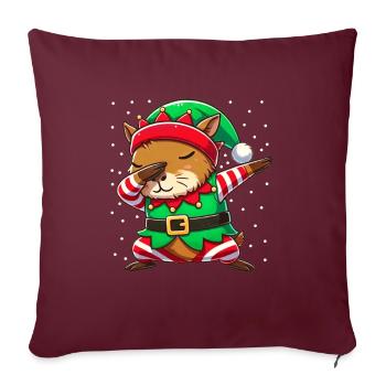 Weihnachten Capybara Elf Funny Capybara Lover - Sofakissenbezug 45 x 45 cm - Burgunderrot - Vorne
