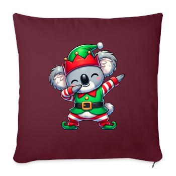 Noël Koala Elf Drôle Koala Lover - Housse de coussin décorative 45 x 45 cm - bordeaux - Devant