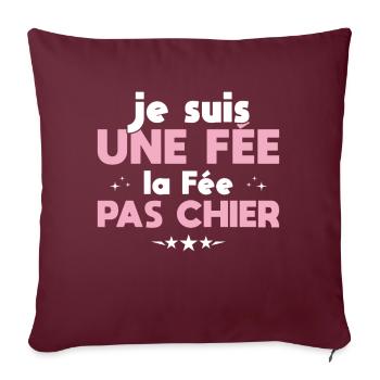 Je Suis Une Fée La Fée Pas Chier - Housse de coussin décorative 45 x 45 cm - bordeaux - Devant