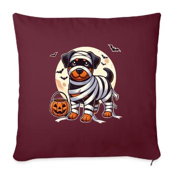 Rottweiler Halloween Momie Mignon Rottweiler Kids - Housse de coussin décorative 45 x 45 cm - bordeaux - Devant