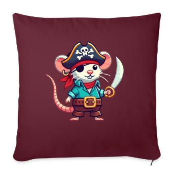 Rat Halloween Pirate Enfants Femmes Hommes Rat - Housse de coussin décorative 45 x 45 cm - bordeaux - Devant