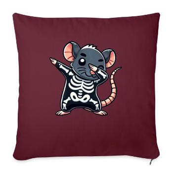 Rat Halloween Squelette Enfants Femmes Hommes Rat - Housse de coussin décorative 45 x 45 cm - bordeaux - Devant