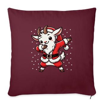 Noël Chèvre Père Noël Drôle Chèvres Fermier - Housse de coussin décorative 45 x 45 cm - bordeaux - Devant