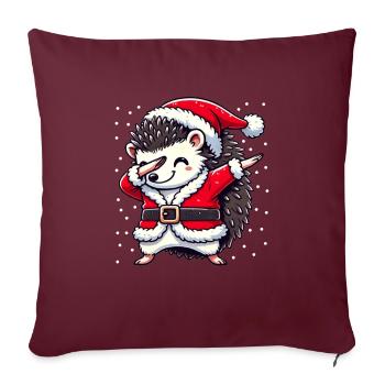 Weihnachten Igel Santa Lustig Igel Liebhaber - Sofakissenbezug 45 x 45 cm - Burgunderrot - Vorne