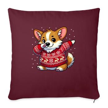 Weihnachten Corgi Welsh Corgi Ugly Weihnachten - Sofakissenbezug 45 x 45 cm - Burgunderrot - Vorne