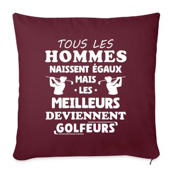 Bessere Männer werden Golfer Humor - Sofakissenbezug 45 x 45 cm - Burgunderrot - Vorne