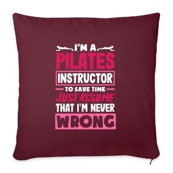 Entraîneur de Pilates Dicton humoristique pour - Housse de coussin décorative 45 x 45 cm - bordeaux - Devant