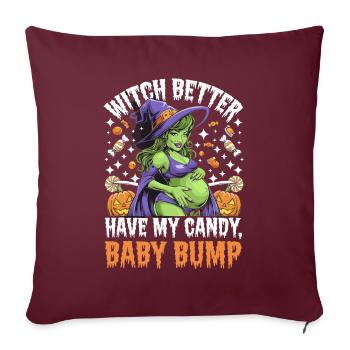 Gespenstische Halloween-Hexe Babybauch für - Sofakissenbezug 45 x 45 cm - Burgunderrot - Vorne