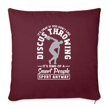Lancer du disque Athlète Cadeau d’athlète - Housse de coussin décorative 45 x 45 cm - bordeaux - Devant