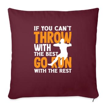 Lancer du disque Athlète Cadeau d’athlète - Housse de coussin décorative 45 x 45 cm - bordeaux - Devant