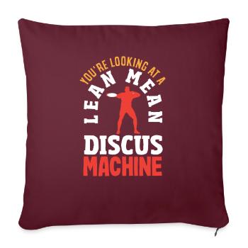 Lancer du disque Athlète Cadeau d’athlète - Housse de coussin décorative 45 x 45 cm - bordeaux - Devant