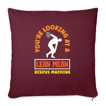 Lancer du disque Athlète Cadeau d’athlète - Housse de coussin décorative 45 x 45 cm - bordeaux - Devant