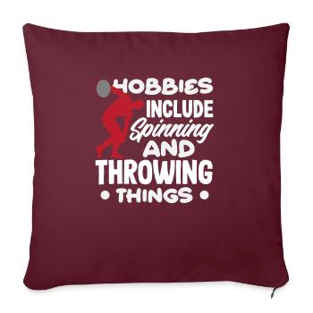 Lancer du disque Athlète Cadeau d’athlète - Housse de coussin décorative 45 x 45 cm - bordeaux - Devant